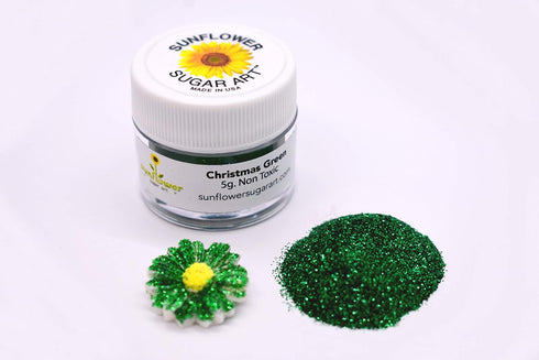 Christmas Holiday Green Cake Glitter Pigment - Shiny Bright Green Cake Glitter 5g Jar