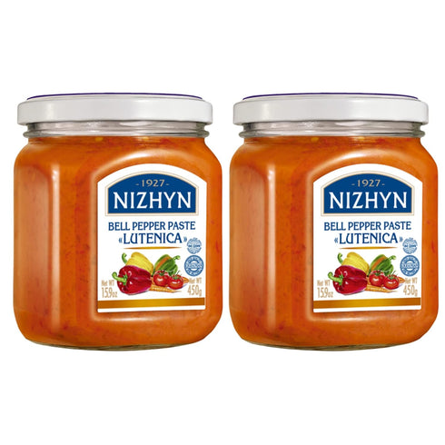 Nezhin Lutenica Bell Pepper Spread Paste with Carrots and Tomatoes, No Added