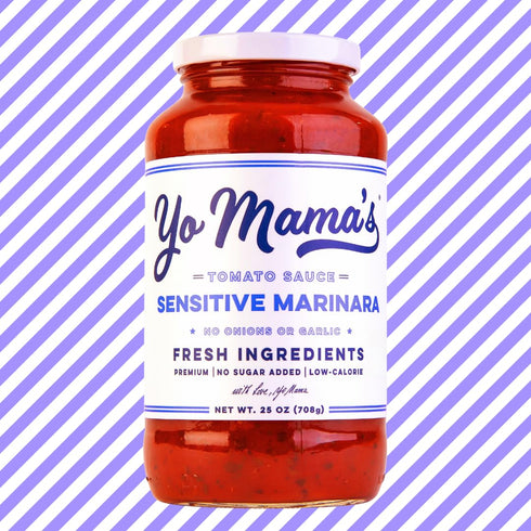 (3) 25 Yo Mama's Foods Sensitive Marinara Pasta Sauce | Ounce Jars | No Sugar Added, Low Carb, Gluten Free, Paleo