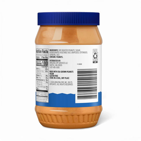 40 Oz, Pack 2 Packaging Amazon Grocery, Crunchy Peanut Butter, of (Previously Amazon Fresh, May Vary)