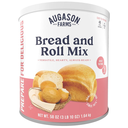 Augason Farms Bread and Roll Mix Can Emergency Food Supply, 48 Servings,