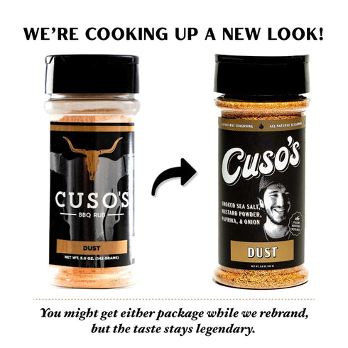 1 Count 5 oz Cuso's Dust BBQ Seasoning Rub - Steak Seasoning for Smoking, Grill. & Marinade - Spices for Steaks, Meat