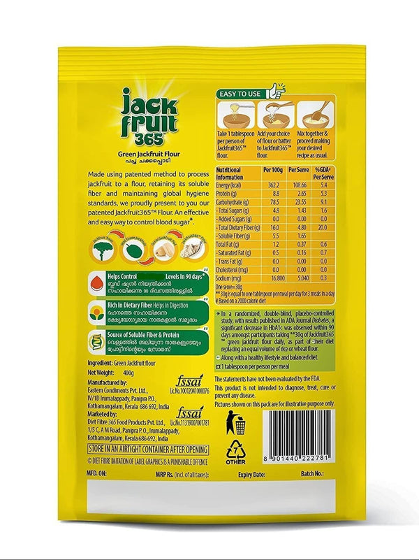 Generic 365 Level,14.10 400g (Pack 1) Jack Fruit Green Jackfruit Flour, Helps Control Sugar Ounce