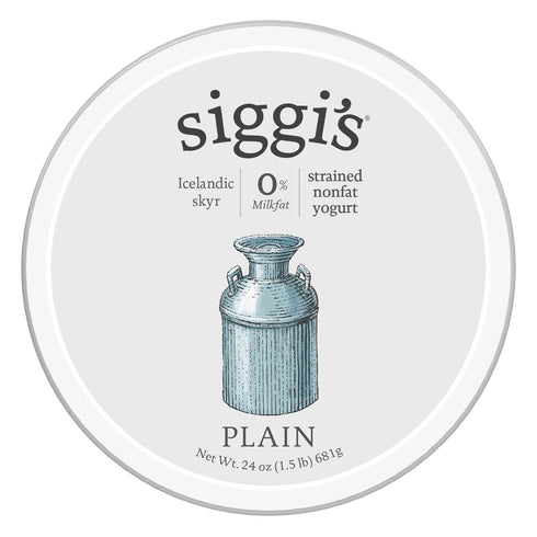 24 oz. siggi's Icelandic Strained Nonfat Yogurt, Plain, Multiserving Container Thick, Protein-Rich Yogurt Snack