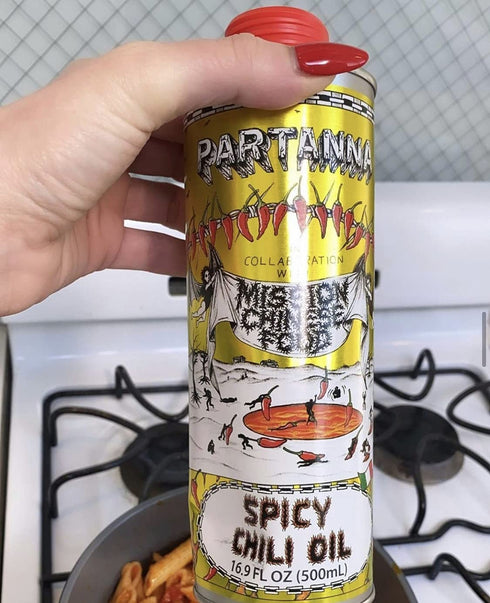 16.9 oz (500 ml) Partanna Mission Spicy Pepper Olive Oil - Premium Extra Virgin Olive Oil Infused with Spicy Red
