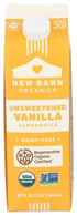 New Barn Organic Unsweetened Vanilla Almond Milk, 32 FZ
