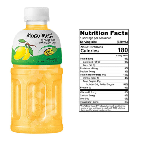 Mogu Mogu Format: Grocery 10.82 Oz (6 Mogu Mogu Mango Nata De Coco Juice, Fl Bottles)