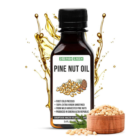 Siberian Pine Nut Oil | 100% Natural Extra Virgin Cold Pressed 100 ml / 3.4 fl oz | Unrefined Raw Vegan