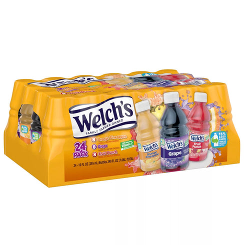 Ready Set Gourmet Pack 2 Pack (10oz 24pk Welch's Variety - Orange Pineapple, Grape and Fruit Punch - No Preservatives