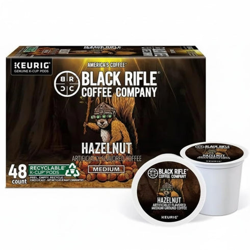 Black Rifle Coffee Company Hazelnut Medium Roast Coffee K-Cups Hazelnut-Flavored, Single-Serve Coffee