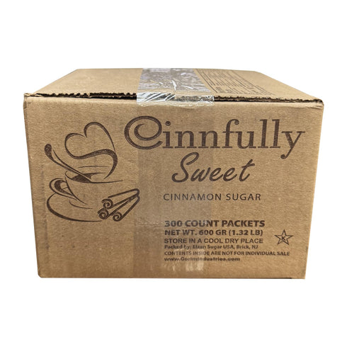 Packets, 300 Count Cinfully Sweet Cinnamon Sugar Box Perfect for Coffee, Toast, Desserts, and Baking