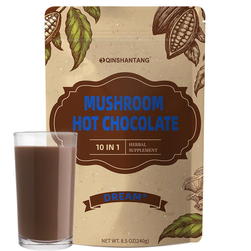 Mushroom Hot Chocolate, 10 Mushroom Blend with L-Theanine, GABA, Magnesium Glycinate, MCT,