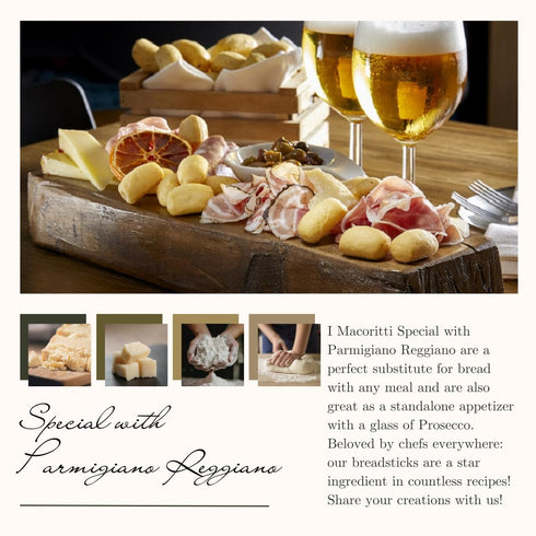 6.17 oz, Pack 2 I Macoritti Special Breadsticks with Parmigiano Reggiano - Authentic Italian Snack, Zero Sugar