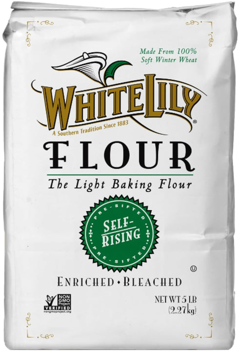 White Lily 5 lb (Pack 2) Non-GMO Self-Rising Flour, Bag