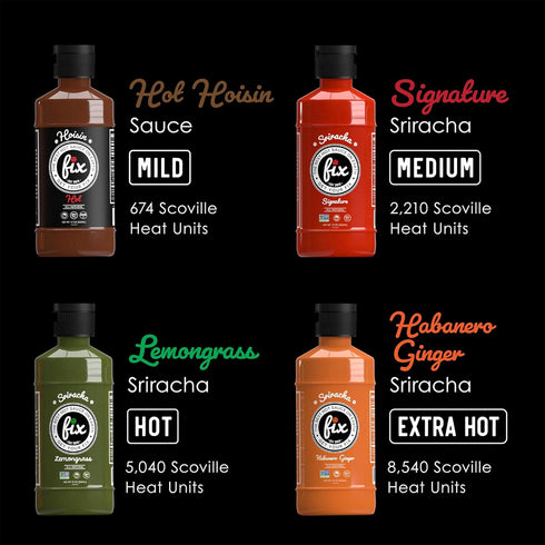 18 Oz Fix Hot Sauce, Sriracha Sauce - Sriracha Chili Sauce, Organic Red Chili Peppers, Spicy & Bold Flavor, Non-GMO