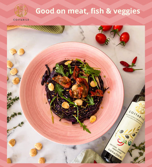 100% Chili infused & Lemon Infused Extra Virgin Olive Oil. All-natural olive oils. Italian. COSTABILE