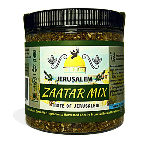 Jerusalem Zaatar Spice Mix Jar by Julian’s Valleys | Natural Herbs and Pure Sumac | 4OZ Jar