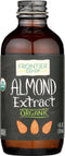 Frontier Co-op Organic Almond Extract, 4 Ounce Glass Jar, Warm Sugar-free Vegan