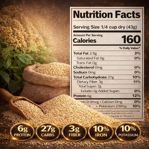 1.5 lb (24 oz) Premium Quinoa Whole Grain Quinoa, Superfood, High Protein & Fiber, Vegan Plant-Based Grain for Cooking