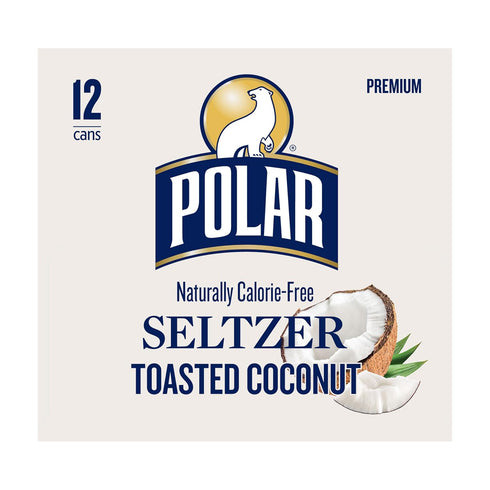 12oz 12 pack Polar Seltzer Water Toasted Coconut Can