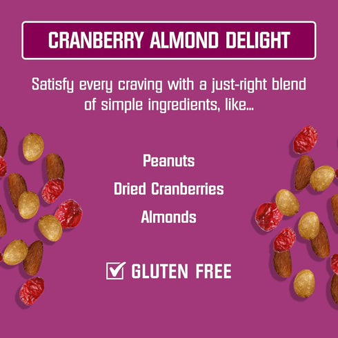 3 oz Packs (Pack 42), Kars Nuts Cranberry Almond Delight Trail Mix, Grab & Go Bags, Individual Snack of Gluten-Free