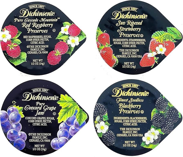 P & V GROUP USA Assorted Jam & Preserves Variety Pack 80 Single-Serve Portions (0.5 oz Each),