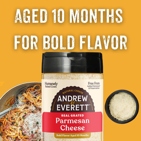 Andrew & Everett 7 oz Hormone Free Grated Parmesan Cheese, container