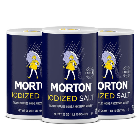 Morton Iodized Salt, All-Purpose, (26 oz), 3-Pack - All-Purpose, Ideal for Cooking