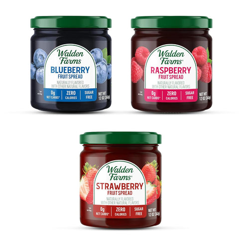 Walden Farms Fruit Spread Variety Pack Blueberry, Raspberry & Strawberry Fruit Flavors