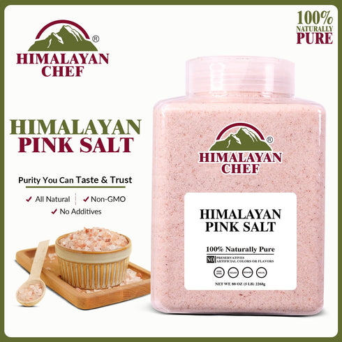 5 lbs, 84 Pack 2 Himalayan Chef Pink Himalayan Salt, Fine Grain - Organic Food Graded Pink Salt with Rich Minerals
