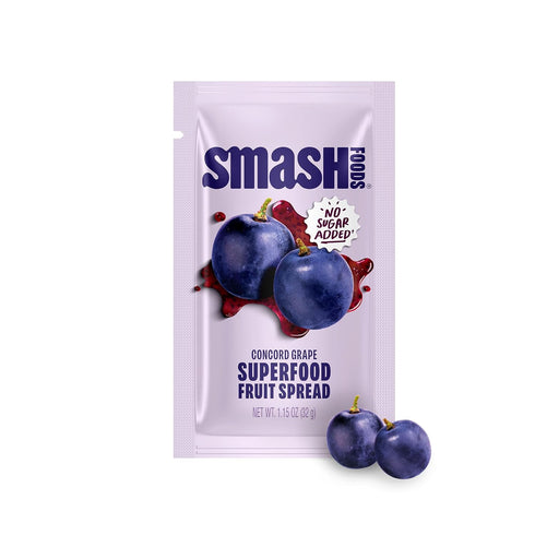 Smash Foods Grape Jam Squeeze Packets | 10 Single Serve | Natural,