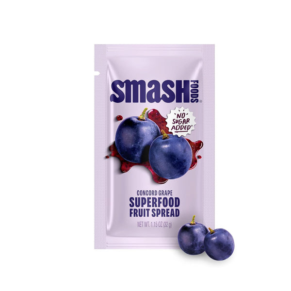 Smash Foods Grape Jam Squeeze Packets | 10 Single Serve | Natural,