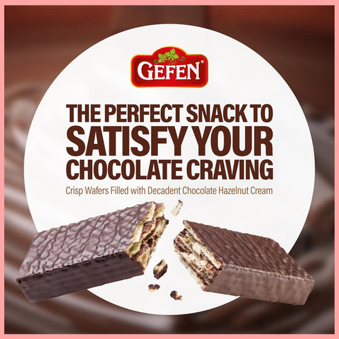 (40 Pack) Gefen Individually Wrapped Dairy Free Chocolate Coated Wafers Filled with Delicious Hazelnut Flavored Cream |