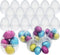Chochkees Fillable Transparent Easter Eggs with Hinge Bulk Clear Bright Plastic Easter Eggs,