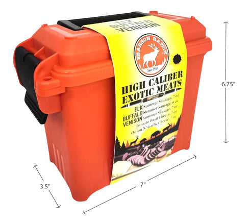 Ammo Set Summer 2 (5 Ammo PEARSON RANCH Exotic Meats Can Gift Includes Elk, Buffalo and Venison Sausage and Blocks