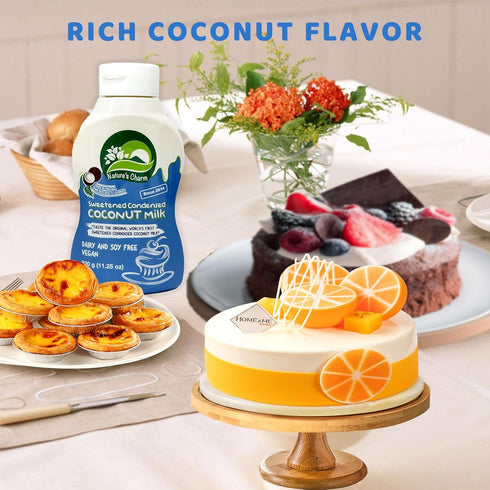 KC Commerce Calcum-11.25 (Pack 6) (6) Nature's Charm Sweetened Condensed Coconut Milk, NEW Squeeze Bottle , Dairy