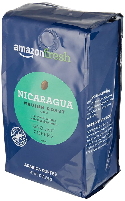 Amazon Fresh 12 Oz , Nicaragua Ground Coffee, Medium Roast