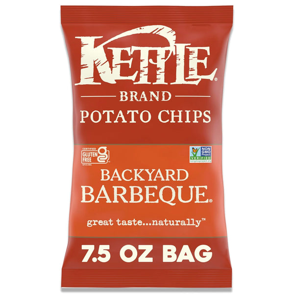 Kettle Brand Backyard Barbeque Kettle Potato Chips, Gluten-Free, Non-GMO, 7.5 oz Bag
