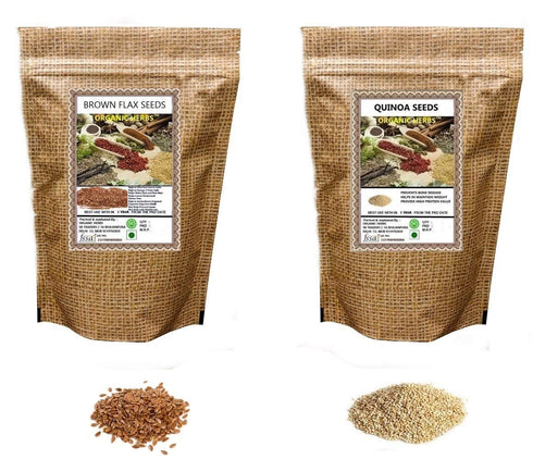 Metrol Premium RAW Brown Flax & Quinoa Seeds ( 50 GM Each )