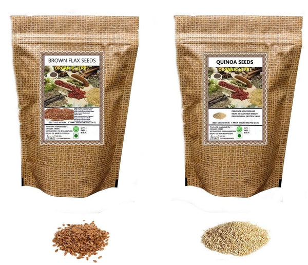 Metrol Premium RAW Brown Flax & Quinoa Seeds ( 50 GM Each )
