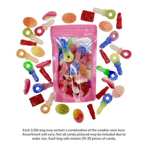 Gummies, Gummy, 1/2 Swedish Candy Mix from Sweden, Assorted Sweet & Sour Godis, Watermelon, Orange, Lemon, Pacifier