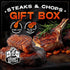 1 (6 oz) 1 (14 oz) Packages Grumpy Butcher Steak & Pork Chop Meat Gift Box Beef Top Sirloin Steak & Duroc Bone-in Pork