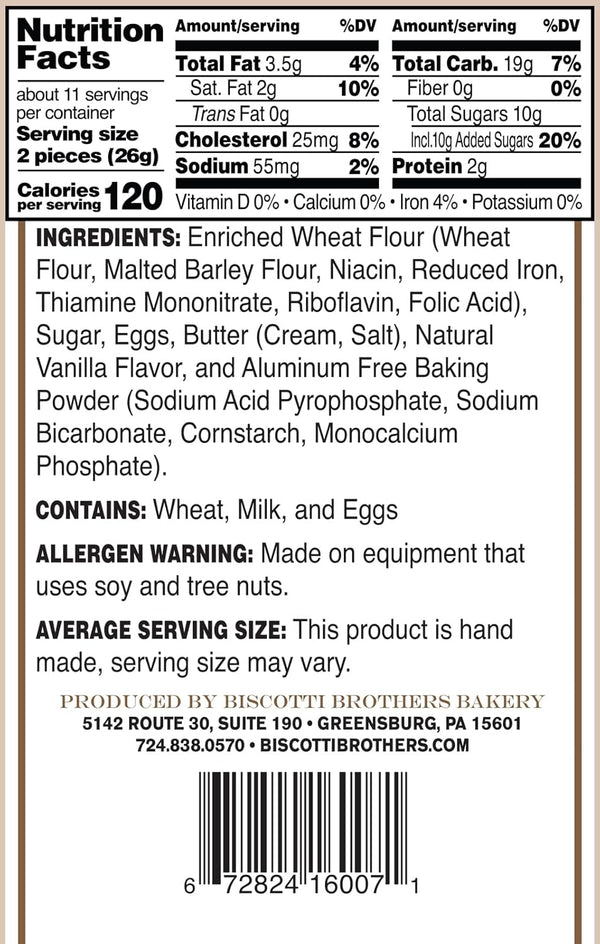 Biscotti Brothers Bakery Vanilla Biscottini, 10 Ounce