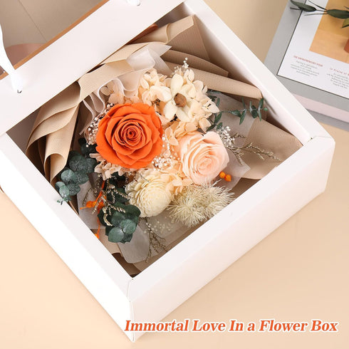 Jtoder Forever Flowers for Delivery, Preserved Flower Bouquets, Long Lasting Pink Roses, Gifts Bouquet for Mother Wife