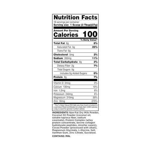 18 Perk Chill Drink Mix (Dutch Hot Cocoa) Servings Calming Melatonin-Free Nighttime Sleep Aid Support with Magnesium