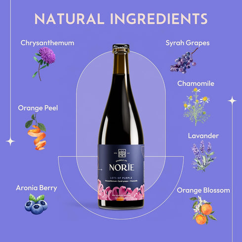 750ml Nore Lots of Purple Award-Winning Non-Alcoholic Sparkling Blend with Syrah Grapes, Chamomile & Chrysanthemum