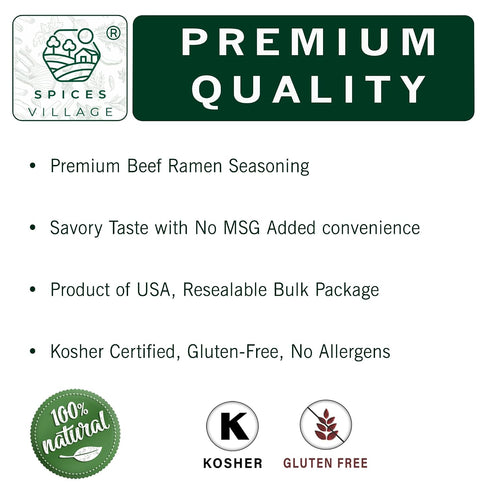 16 oz, Spices Village Beef Ramen Seasoning, Gluten Free Beef Base, Ramen Broth, Beef Soup Base Powder for Noodle Soup