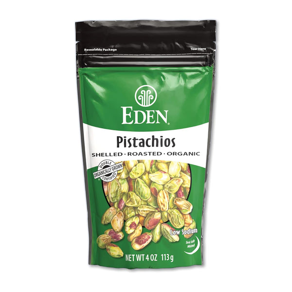 Eden Organic Pistachios, Shelled, Roasted, and Misted with Sea Salt, California Grown,