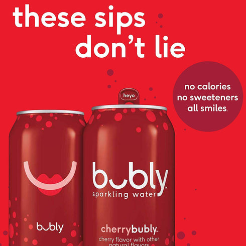 12 Oz. (18 Pack) Bubly Sparkling Water, Cherry, fl Cans