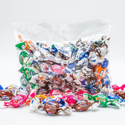 1 lb, (6 Turkish Soft Caramel Filled with Cocoa Cream Individually Wrapped, Assorted Chewy Fruit Candy Flavors), Bulk